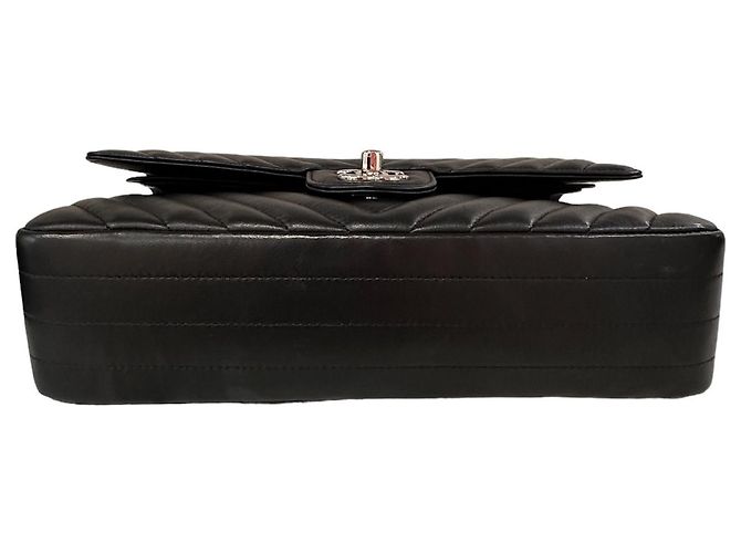 Borsa Chanel Chevron in pelle nera Nero - vista 3