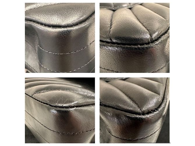 Borsa Chanel Chevron in pelle nera Nero - vista 7
