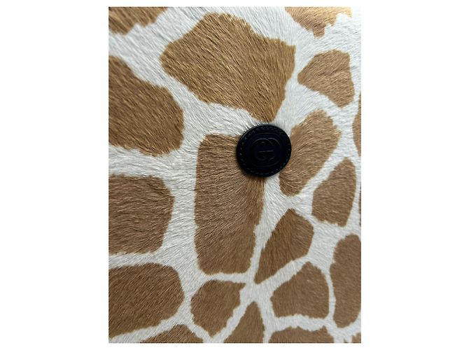 valigia rigida in pelle Gucci Cammello - vista 5