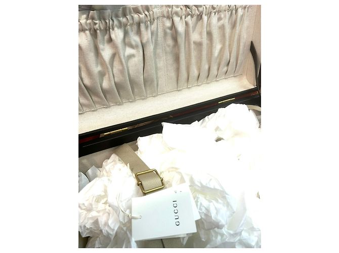 valigia rigida in pelle Gucci Cammello - vista 6