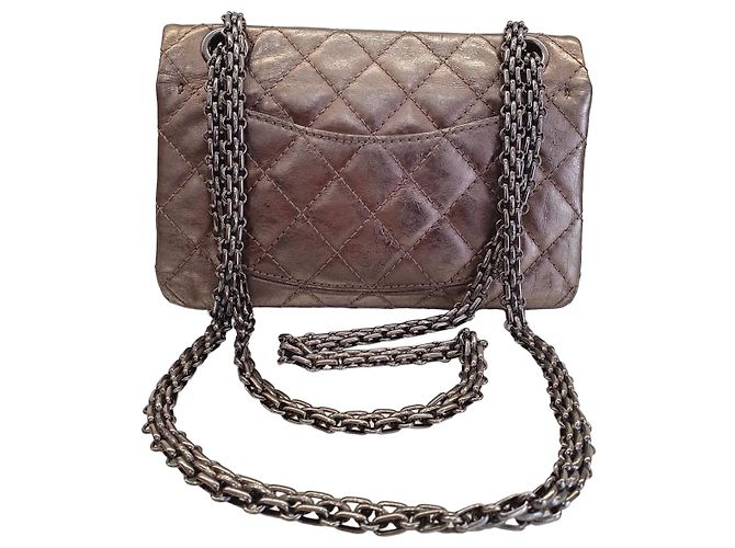 Chanel Mini Reissue 2.55 in pelle bronzo - vista 8