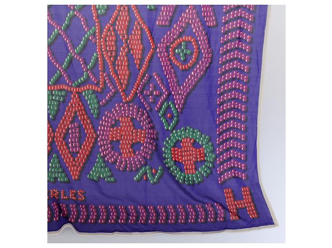 Hermès HERMES CARRE 90 KELLY EN PERLES Sciarpa Seta Viola Auth 57822 Porpora - vista 10