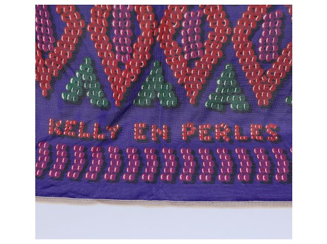 Hermès HERMES CARRE 90 KELLY EN PERLES Sciarpa Seta Viola Auth 57822 Porpora - vista 12