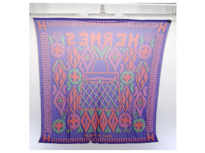Hermès HERMES CARRE 90 KELLY EN PERLES Sciarpa Seta Viola Auth 57822 Porpora - vista 13
