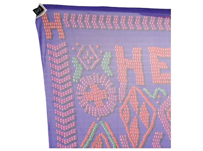 Hermès HERMES CARRE 90 KELLY EN PERLES Sciarpa Seta Viola Auth 57822 Porpora - vista 2