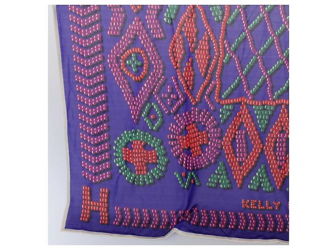Hermès HERMES CARRE 90 KELLY EN PERLES Sciarpa Seta Viola Auth 57822 Porpora - vista 8