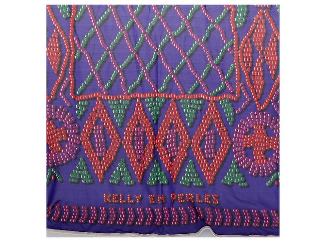 Hermès HERMES CARRE 90 KELLY EN PERLES Sciarpa Seta Viola Auth 57822 Porpora - vista 9