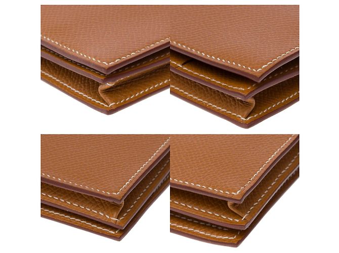 Béarn Hermès HERMES Bearn-Accessoire aus goldenem Leder - 101557 - Ansicht 10