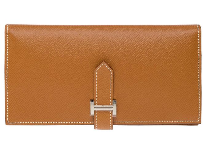 Béarn Hermès HERMES Bearn-Accessoire aus goldenem Leder - 101557 - Ansicht 2