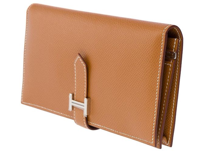 Béarn Hermès HERMES Bearn-Accessoire aus goldenem Leder - 101557 - Ansicht 4