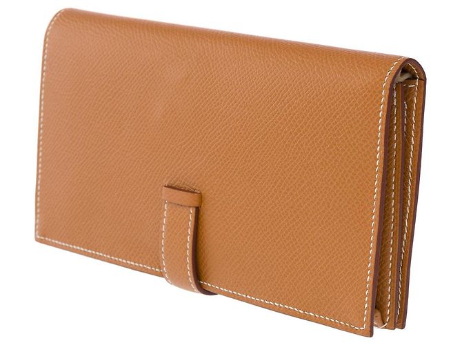 Béarn Hermès HERMES Bearn-Accessoire aus goldenem Leder - 101557 - Ansicht 5