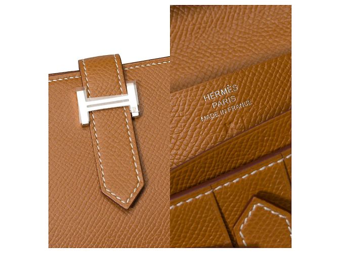 Béarn Hermès HERMES Bearn-Accessoire aus goldenem Leder - 101557 - Ansicht 6
