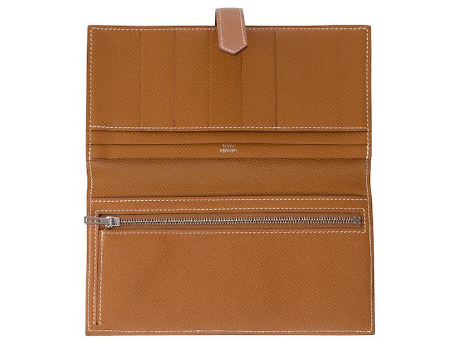 Béarn Hermès HERMES Bearn-Accessoire aus goldenem Leder - 101557 - Ansicht 8