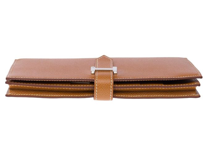 Béarn Hermès HERMES Bearn-Accessoire aus goldenem Leder - 101557 - Ansicht 9