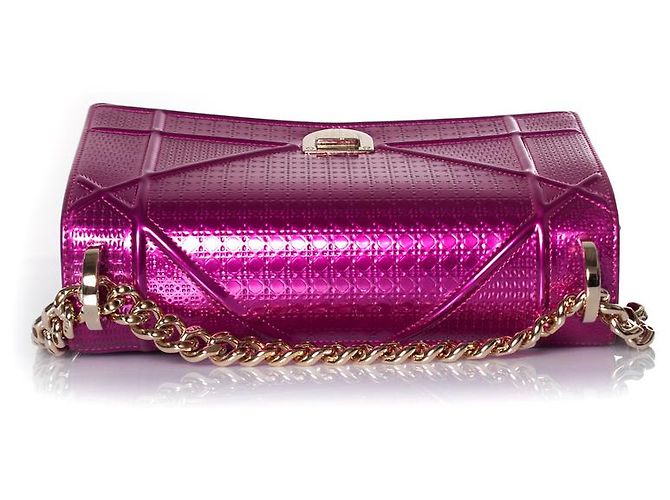 Christian Dior, Borsa con patta Diorama metallizzata Rosa - vista 4