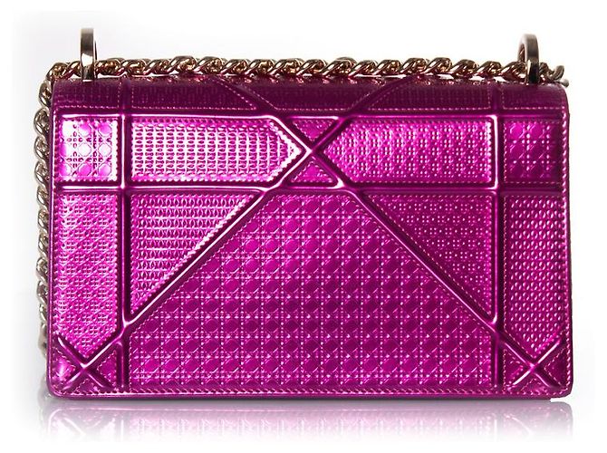 Christian Dior, Borsa con patta Diorama metallizzata Rosa - vista 7