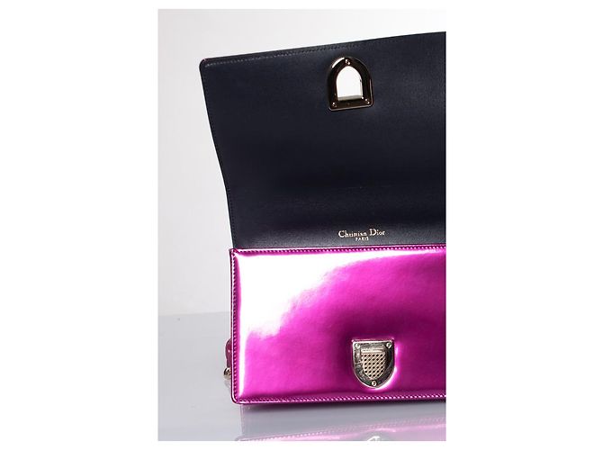 Christian Dior, Borsa con patta Diorama metallizzata Rosa - vista 9