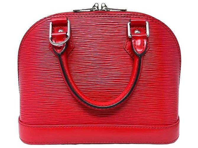 Louis Vuitton Alma BB in pelle Epi rossa Rosso - vista 4