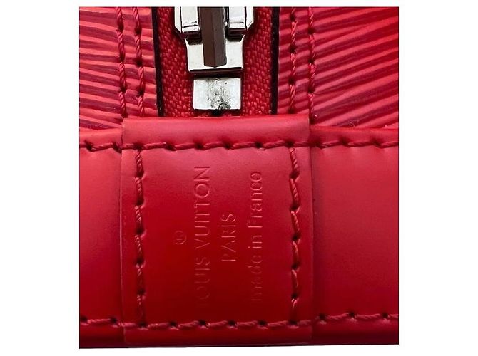 Louis Vuitton Alma BB in pelle Epi rossa Rosso - vista 7