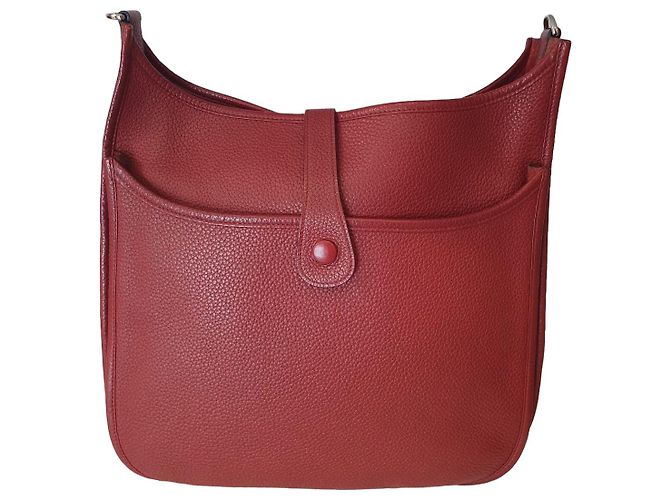 Hermès Evelyne 33 in pelle Taurillon Clemence rossa Rosso - vista 10