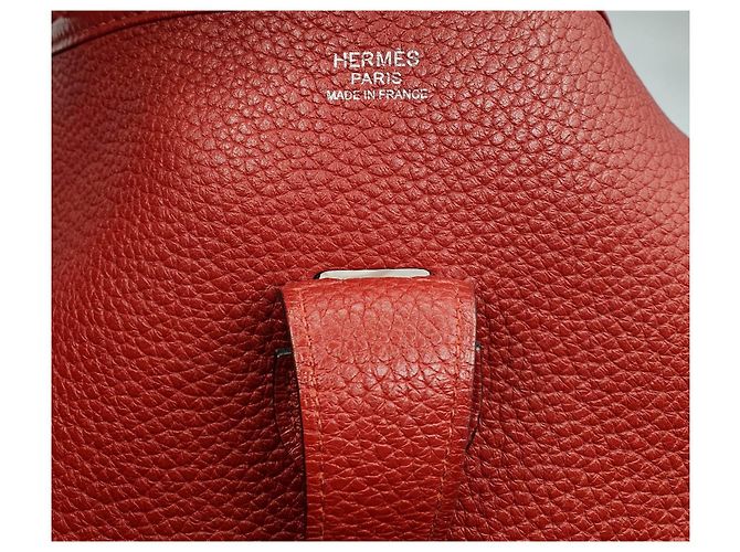 Hermès Evelyne 33 in pelle Taurillon Clemence rossa Rosso - vista 8