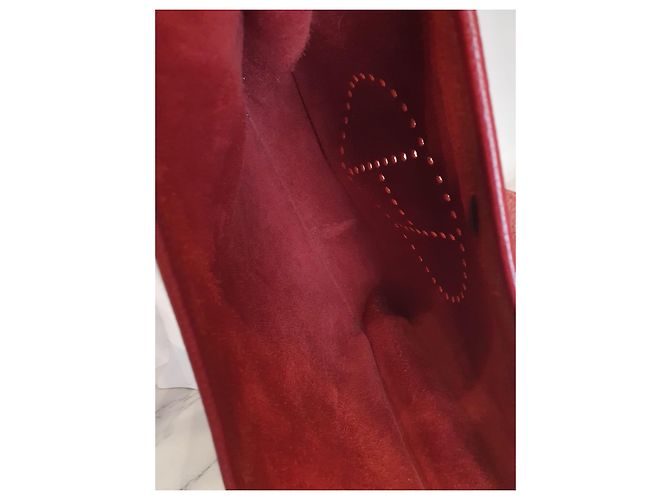 Hermès Evelyne 33 in pelle Taurillon Clemence rossa Rosso - vista 9