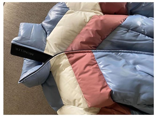 Moncler Jaqueta Grenoble Lamar Rosa Branco Azul - vista 3