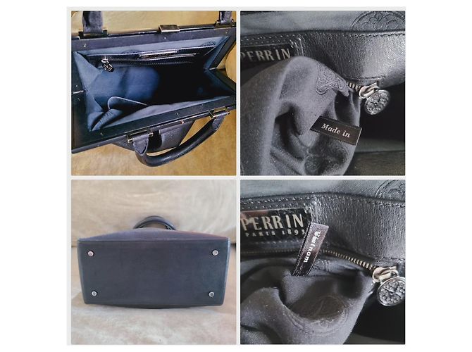 Autre Marque Borsa Perrin of Paris l'Attelage in pelle nera Nero - vista 3