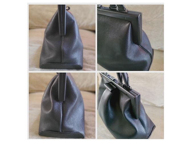 Autre Marque Borsa Perrin of Paris l'Attelage in pelle nera Nero - vista 4