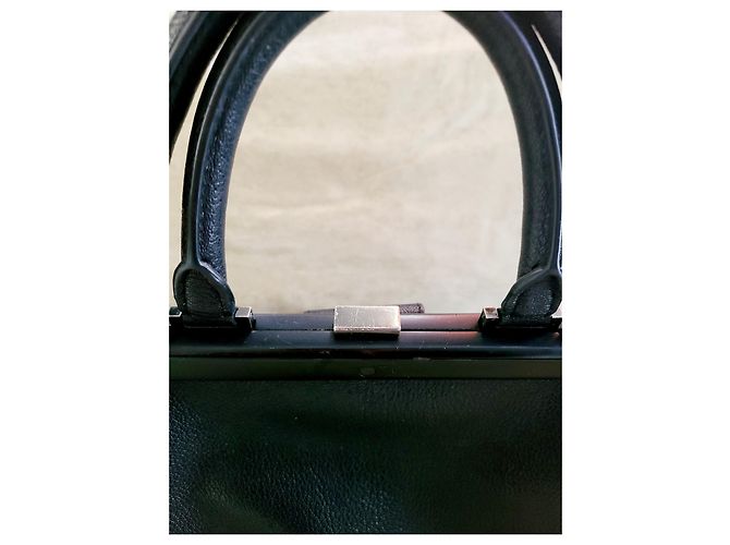Autre Marque Borsa Perrin of Paris l'Attelage in pelle nera Nero - vista 7