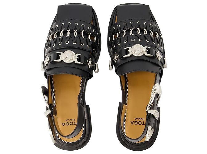 AJ1312 Sandali - Toga Pulla - Pelle - Nero - vista 4