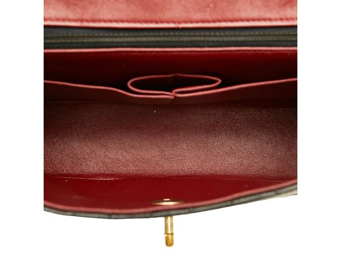 Chanel Bolsa de corrente de couro acolchoado CC com aba Preto - vista 5