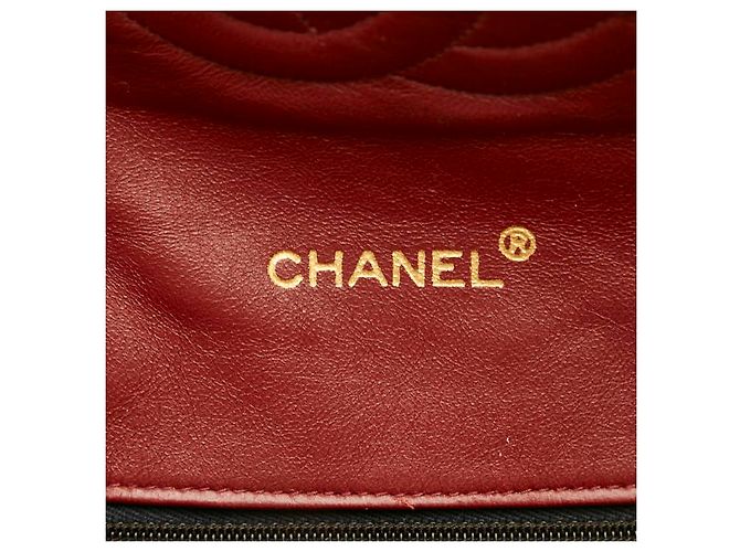 Chanel Bolsa de corrente de couro acolchoado CC com aba Preto - vista 7