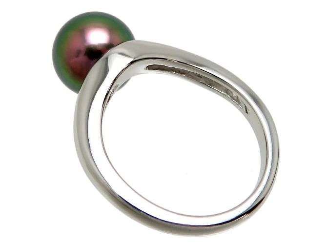 Mikimoto Platin-Ring mit schwarzen Perlen - Ansicht 3