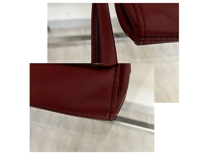 Pochette Kenneth Cole in pelle rosso scuro Bordò - vista 6