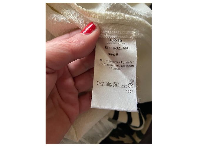 Robe Bash Eggshell avec liseré doré Blanc cassé - vue 10