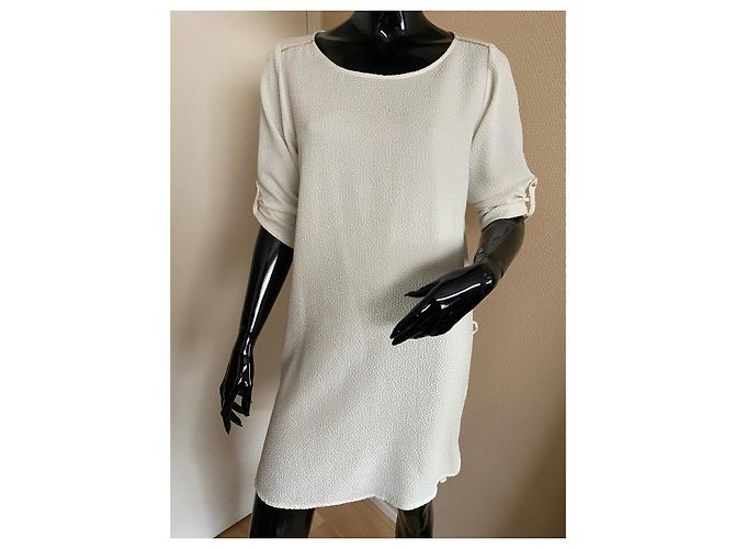 Robe Bash Eggshell avec liseré doré Blanc cassé - vue 2