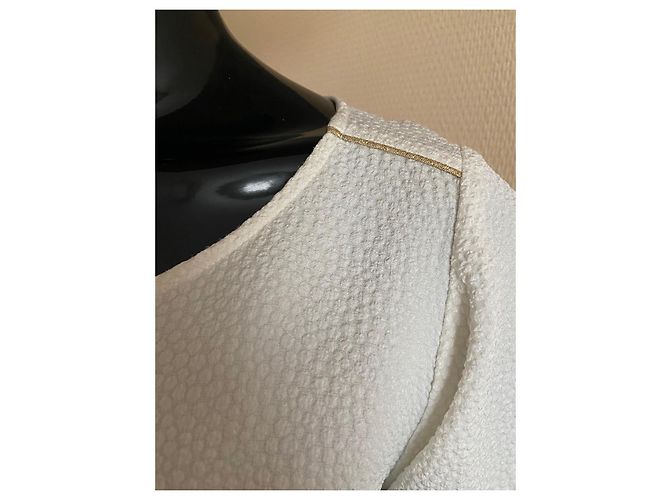Robe Bash Eggshell avec liseré doré Blanc cassé - vue 5