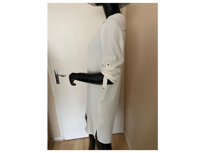 Robe Bash Eggshell avec liseré doré Blanc cassé - vue 7