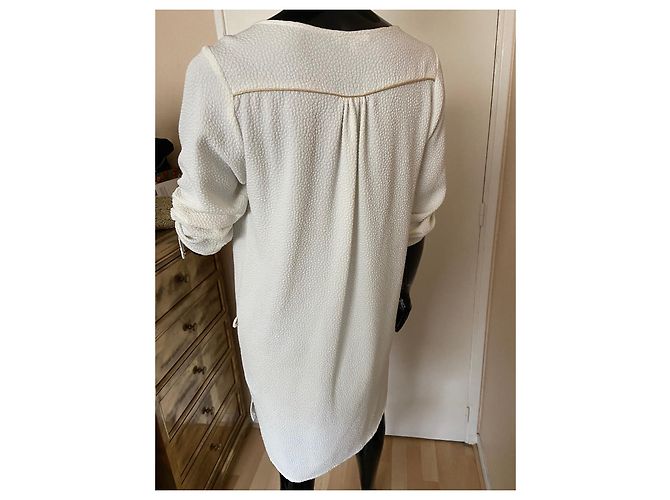 Robe Bash Eggshell avec liseré doré Blanc cassé - vue 8