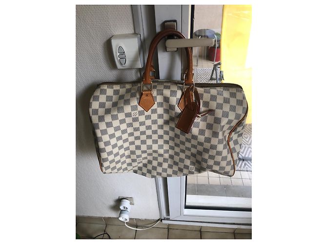 Borsa a mano Louis Vuitton Speedy in pelle bianca Bianco Bianco sporco - vista 3