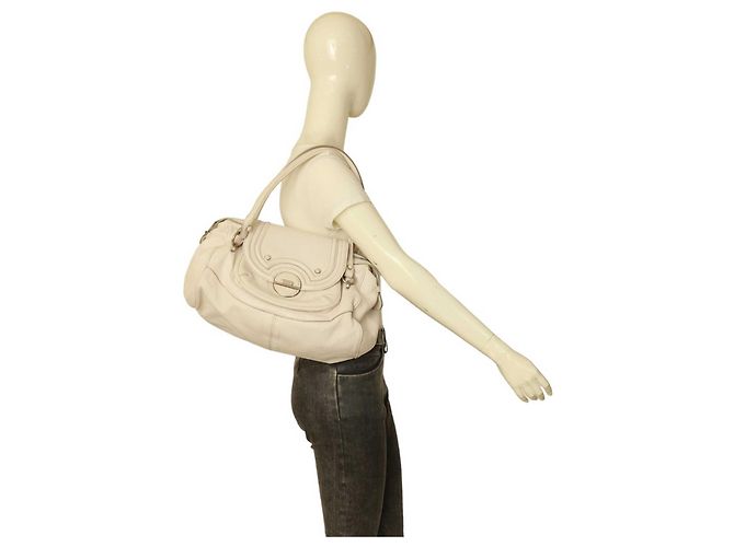 Borsa a tracolla con patta a tracolla in pelle bianca Calvin Klein con cuciture beige Bianco - vista 11