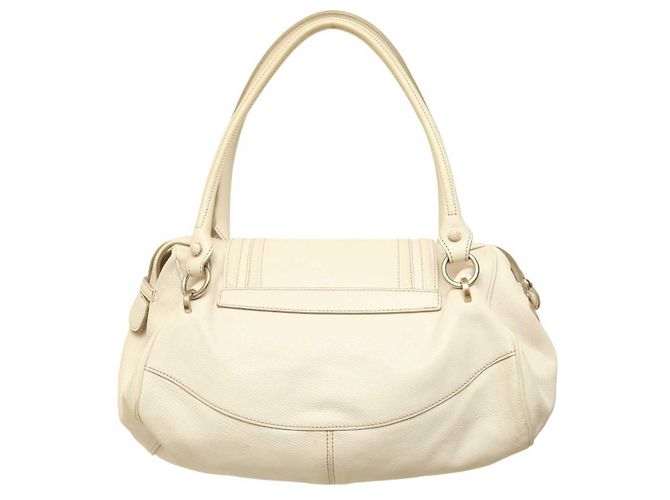 Borsa a tracolla con patta a tracolla in pelle bianca Calvin Klein con cuciture beige Bianco - vista 2