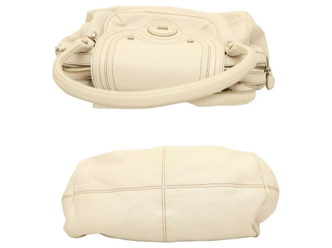 Borsa a tracolla con patta a tracolla in pelle bianca Calvin Klein con cuciture beige Bianco - vista 4