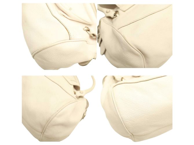 Borsa a tracolla con patta a tracolla in pelle bianca Calvin Klein con cuciture beige Bianco - vista 5