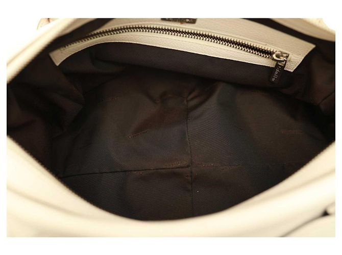 Borsa a tracolla con patta a tracolla in pelle bianca Calvin Klein con cuciture beige Bianco - vista 8