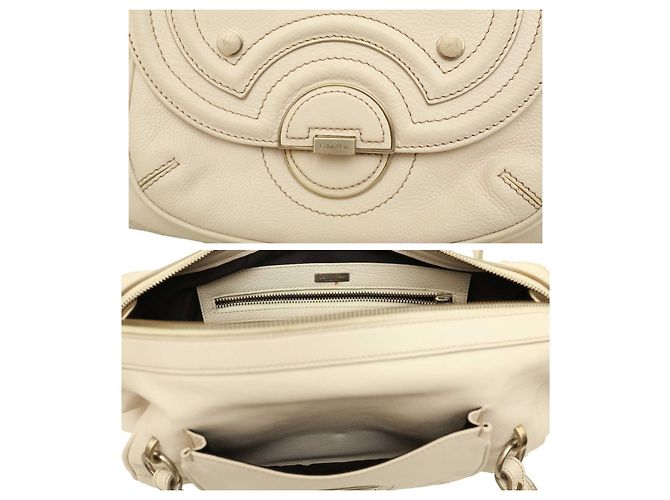 Borsa a tracolla con patta a tracolla in pelle bianca Calvin Klein con cuciture beige Bianco - vista 9