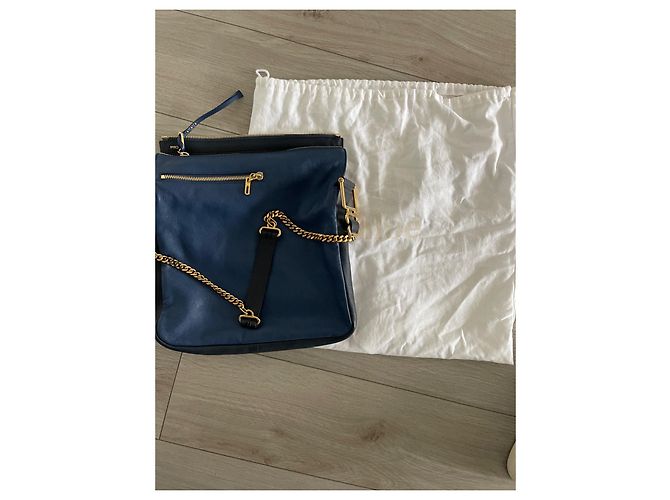 Borsa a mano Chloé Vanessa in pelle blu navy - vista 3
