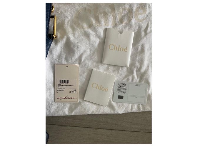 Borsa a mano Chloé Vanessa in pelle blu navy - vista 4