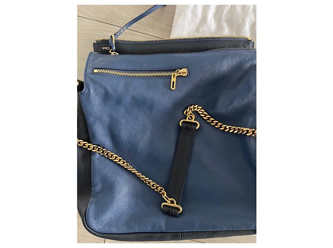 Borsa a mano Chloé Vanessa in pelle blu navy - vista 6